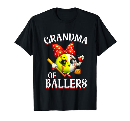Grandma Ballers Softball Baseball T-Shirt - Minimalist Print Men Women - T-Shirt, Sweatshirt, Hoodie