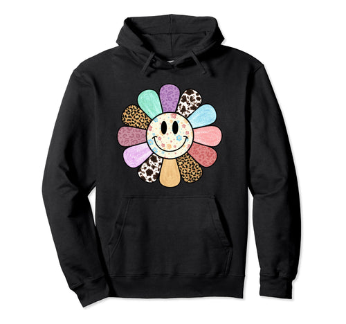 Happy Wildflower Floral Leopard Boho Hoodie - Streetwear Style Men Women - T-Shirt, Sweatshirt, Hoodie