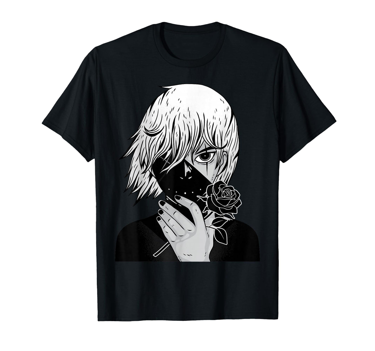 Alt Aesthetic Black Roses Manga T-Shirt - Aesthetic Graphic Men Women - T-Shirt, Sweatshirt, Hoodie