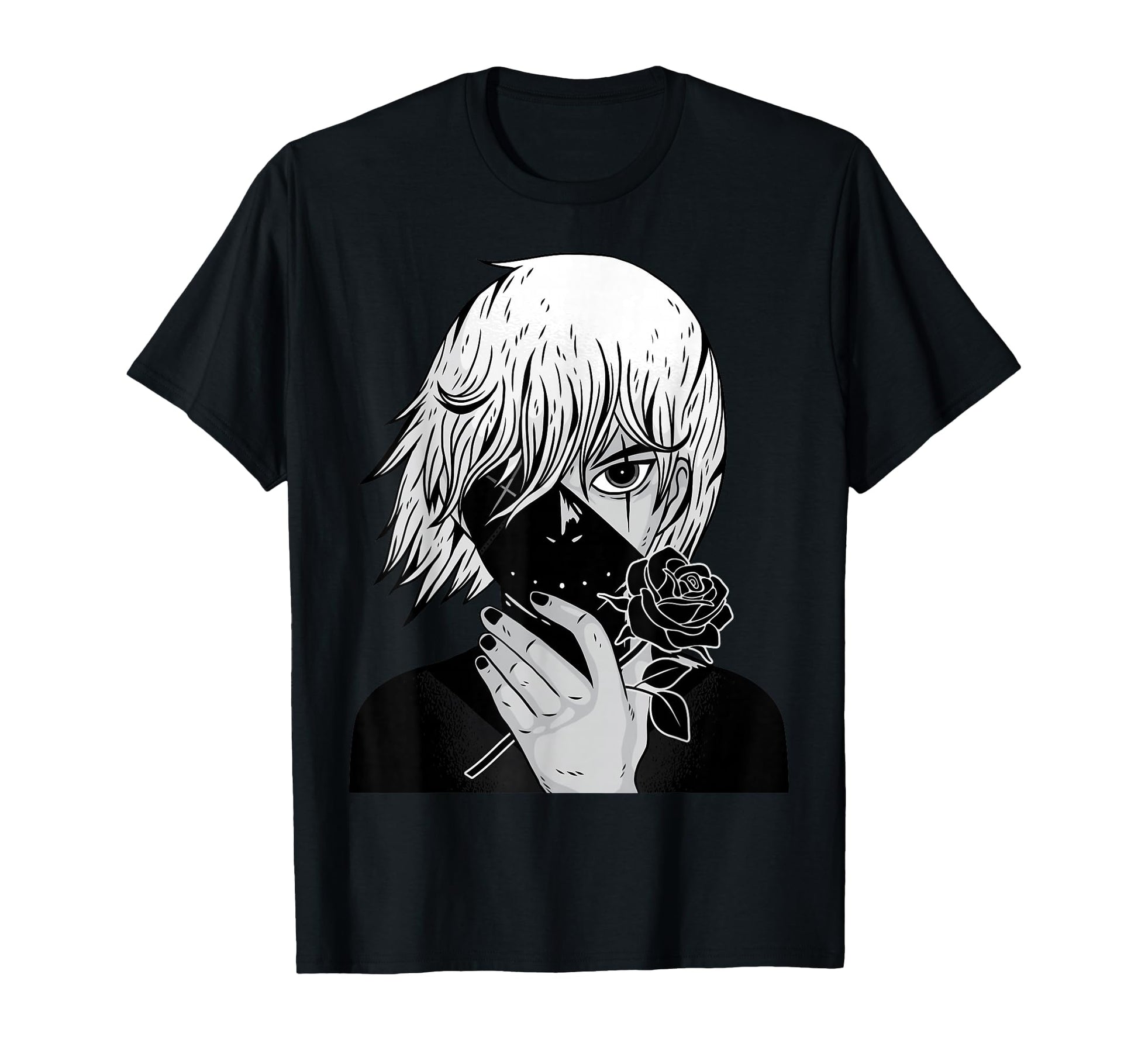 Alt Aesthetic Black Roses Manga T-Shirt - Aesthetic Graphic Men Women - T-Shirt, Sweatshirt, Hoodie