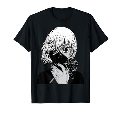 Alt Aesthetic Black Roses Manga T-Shirt - Aesthetic Graphic Men Women - T-Shirt, Sweatshirt, Hoodie