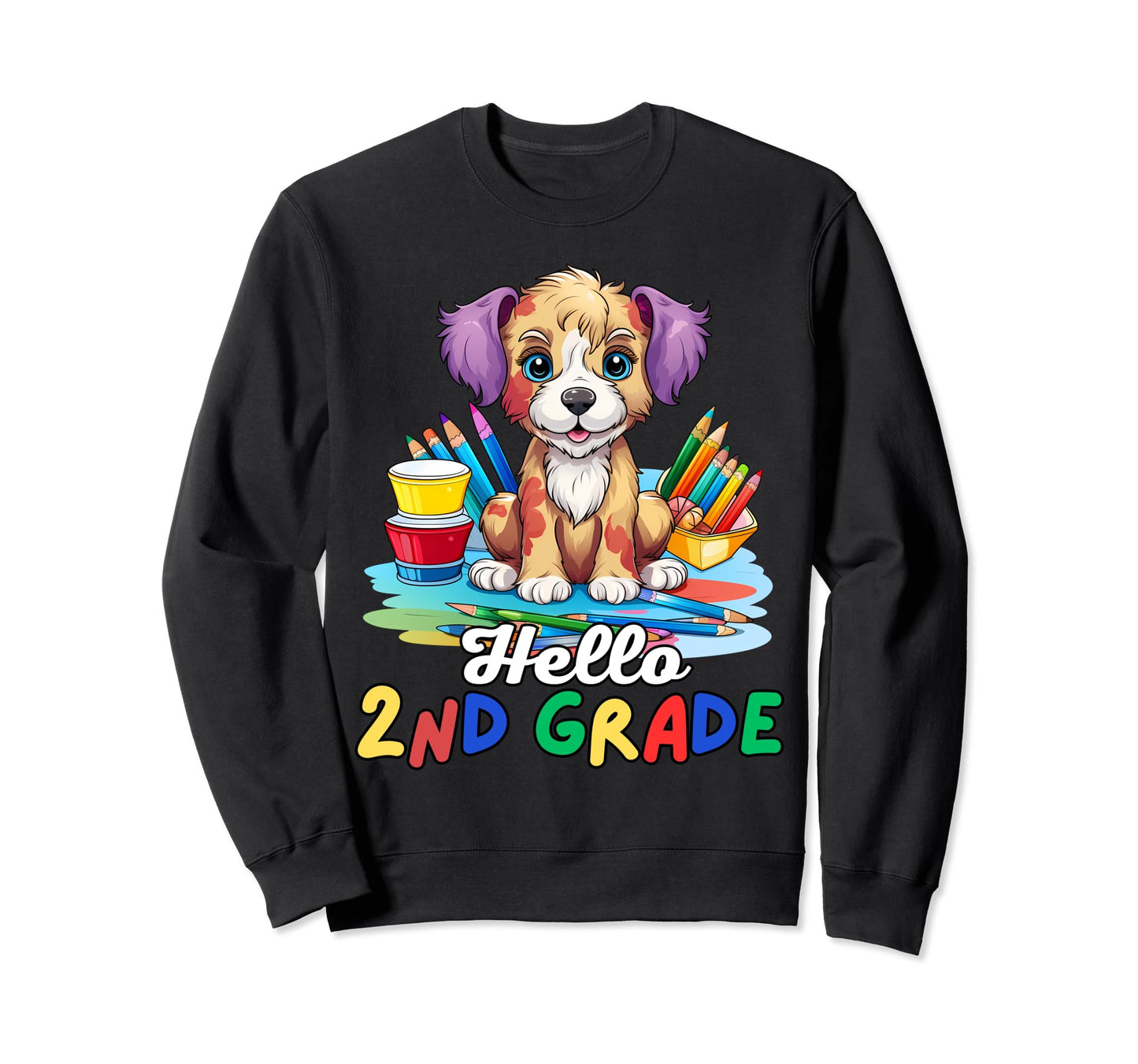 Hello 2Nd Grade Back To School First Sweatshirt - Aesthetic Graphic Unisex - T-Shirt, Sweatshirt, Hoodie