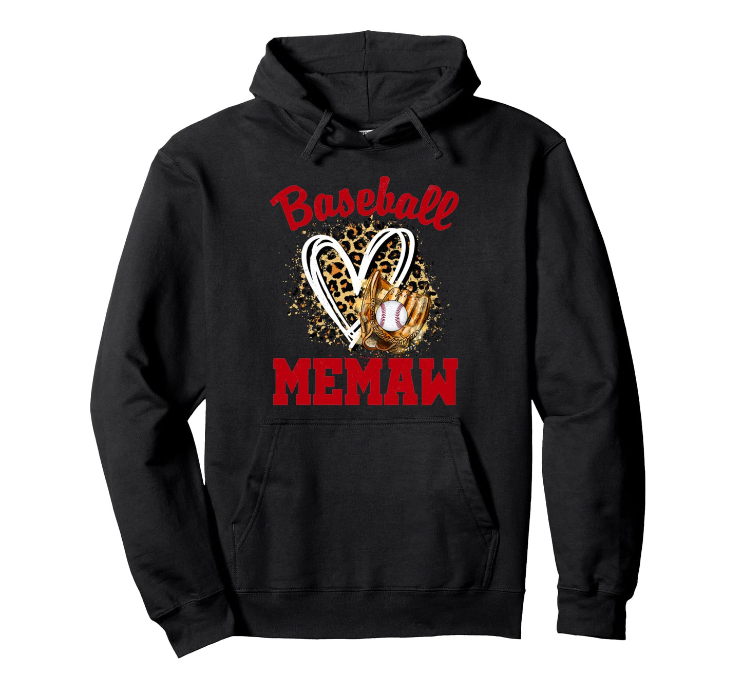 Unique Baseball Memaw Leopard Hoodie - Casual Everyday Wear Men Women - T-Shirt, Sweatshirt, Hoodie