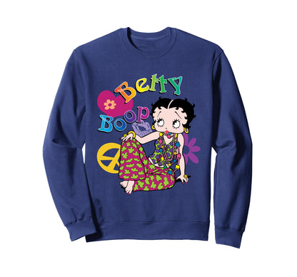 Betty Boop Groovy Hippy Peace Love Sweatshirt - Custom Art Print Unisex - T-Shirt, Sweatshirt, Hoodie