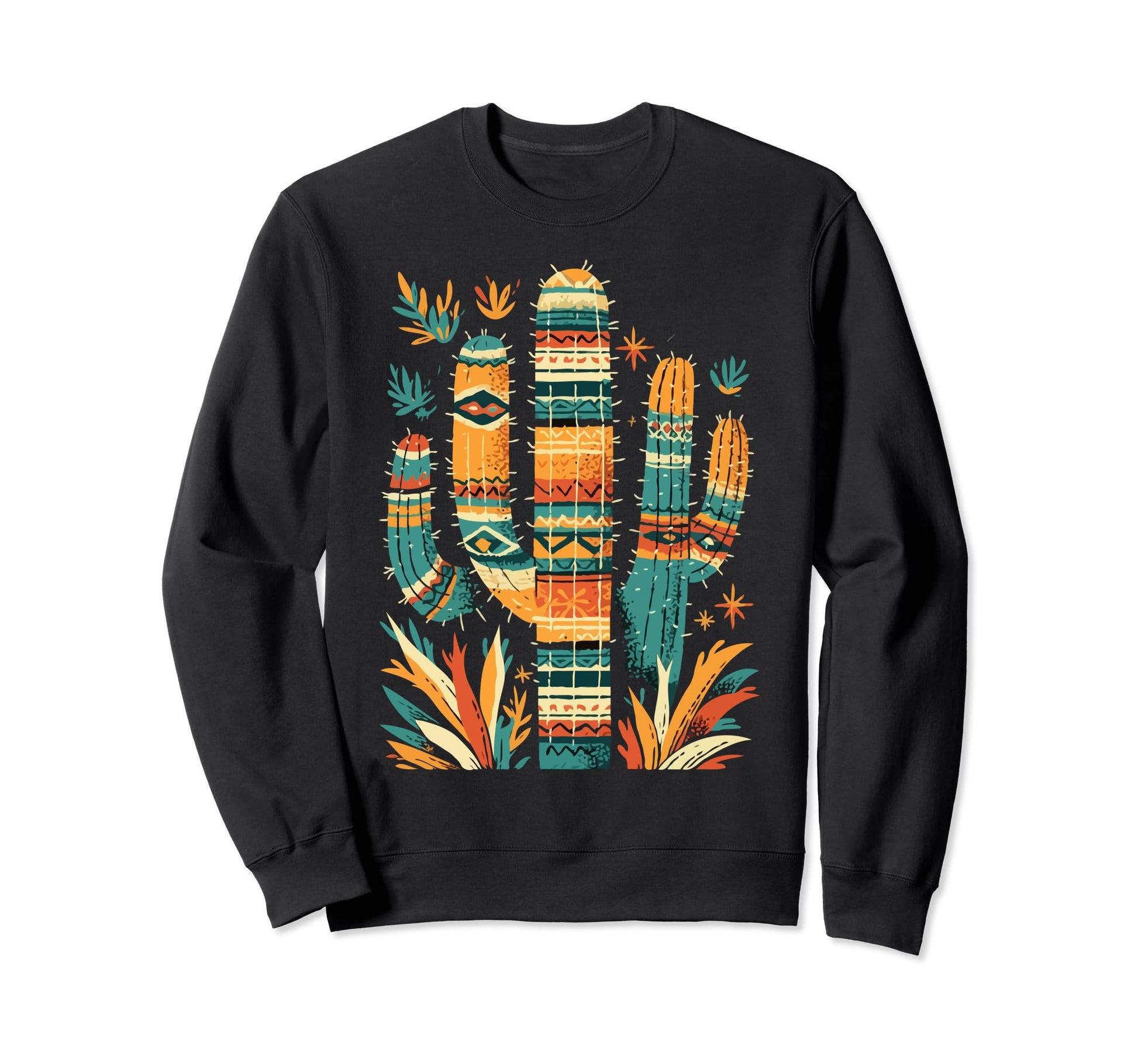 Cactus Serape Succulent Plant Sweatshirt - Streetwear Style Men Women - T-Shirt, Sweatshirt, Hoodie
