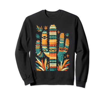 Cactus Serape Succulent Plant Sweatshirt - Streetwear Style Men Women - T-Shirt, Sweatshirt, Hoodie