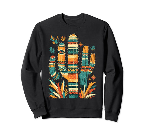 Cactus Serape Succulent Plant Sweatshirt - Streetwear Style Men Women - T-Shirt, Sweatshirt, Hoodie