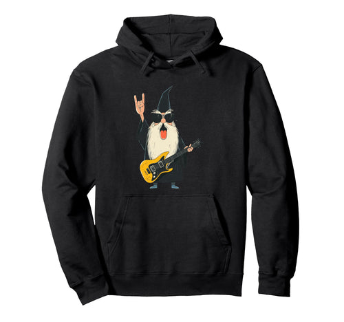 Funny Wizard Rock Guitar Player Music Hoodie - Graphic Print Men Women - T-Shirt, Sweatshirt, Hoodie