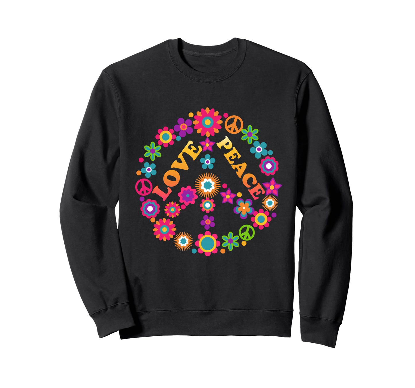 Peace Love Hippie Peace Sign Sweatshirt - Minimalist Print Men Women - T-Shirt, Sweatshirt, Hoodie