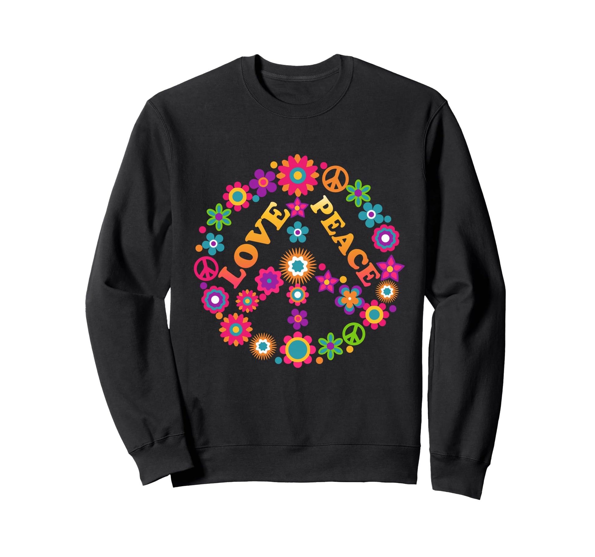 Peace Love Hippie Peace Sign Sweatshirt - Minimalist Print Men Women - T-Shirt, Sweatshirt, Hoodie