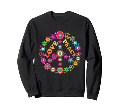 Peace Love Hippie Peace Sign Sweatshirt - Minimalist Print Men Women - T-Shirt, Sweatshirt, Hoodie