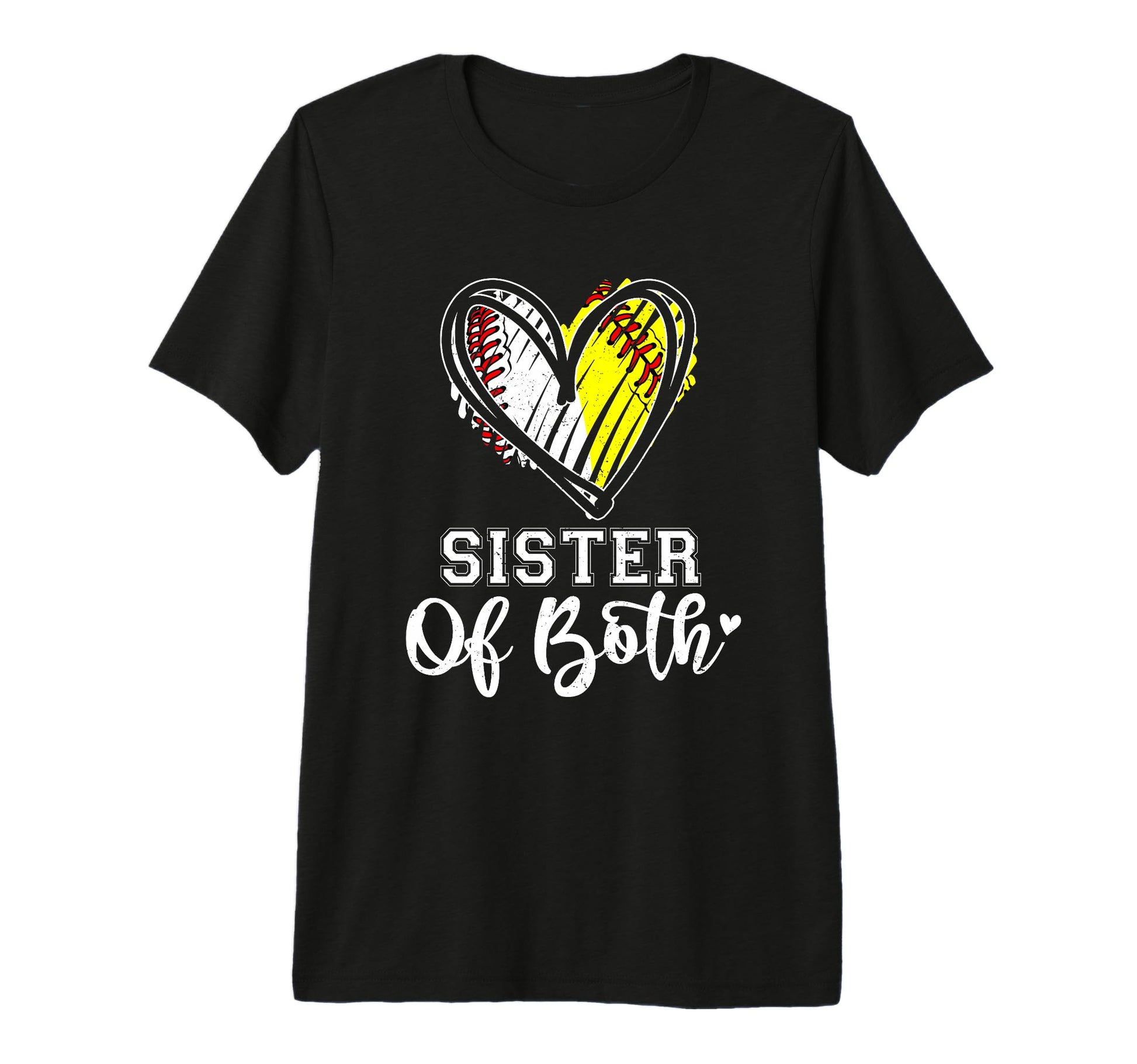 Sister Both Baseball Softball Sister T-Shirt - Graphic Print for Adults - T-Shirt, Sweatshirt, Hoodie
