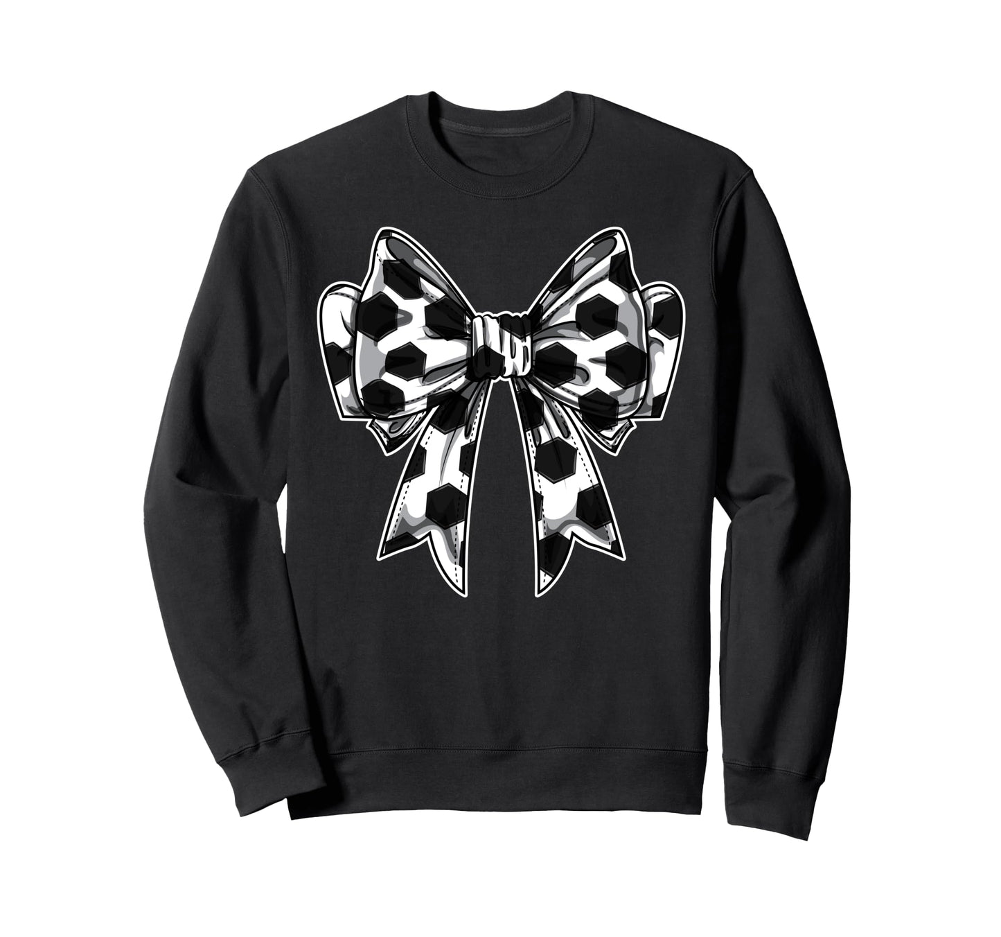 Soccer Ball Coquette Bow Game Day Sweatshirt - Minimalist Print for Adults - T-Shirt, Sweatshirt, Hoodie