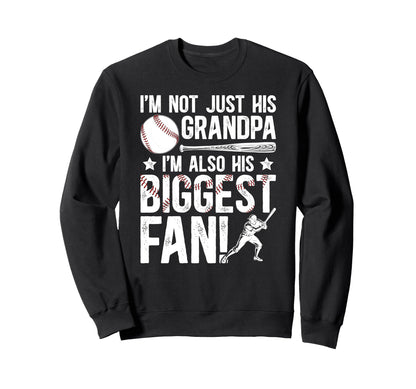 His Biggest Fan Baseball Grandpa Sweatshirt - Aesthetic Graphic for Adults - T-Shirt, Sweatshirt, Hoodie