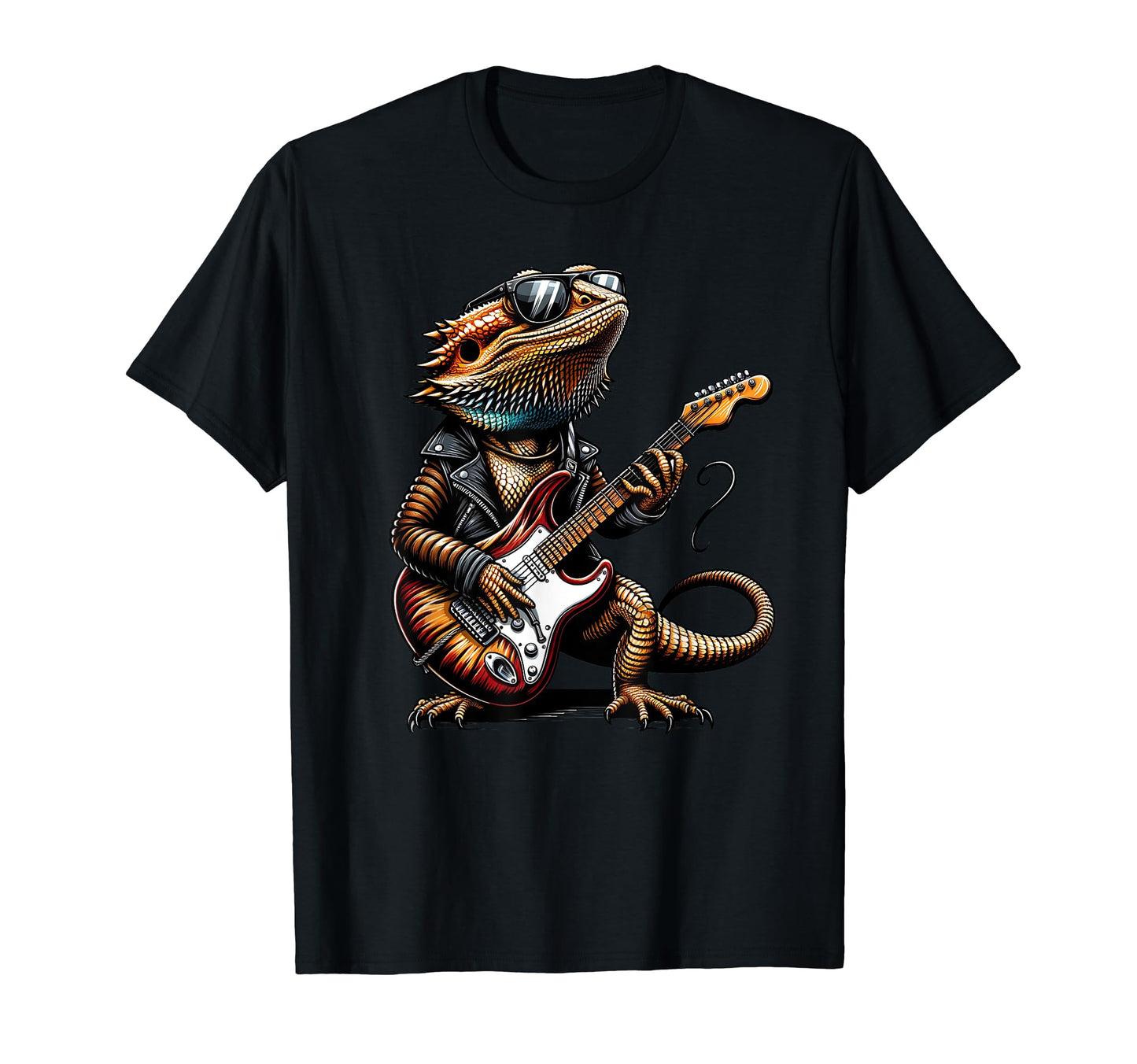 Bearded Dragon Shredder Electric Guitar T-Shirt - Minimalist Print Unisex - T-Shirt, Sweatshirt, Hoodie