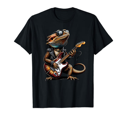 Bearded Dragon Shredder Electric Guitar T-Shirt - Minimalist Print Unisex - T-Shirt, Sweatshirt, Hoodie