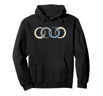 Minimalist Boho Zen Interlocking Circles Hoodie - Novelty Apparel Men Women - T-Shirt, Sweatshirt, Hoodie