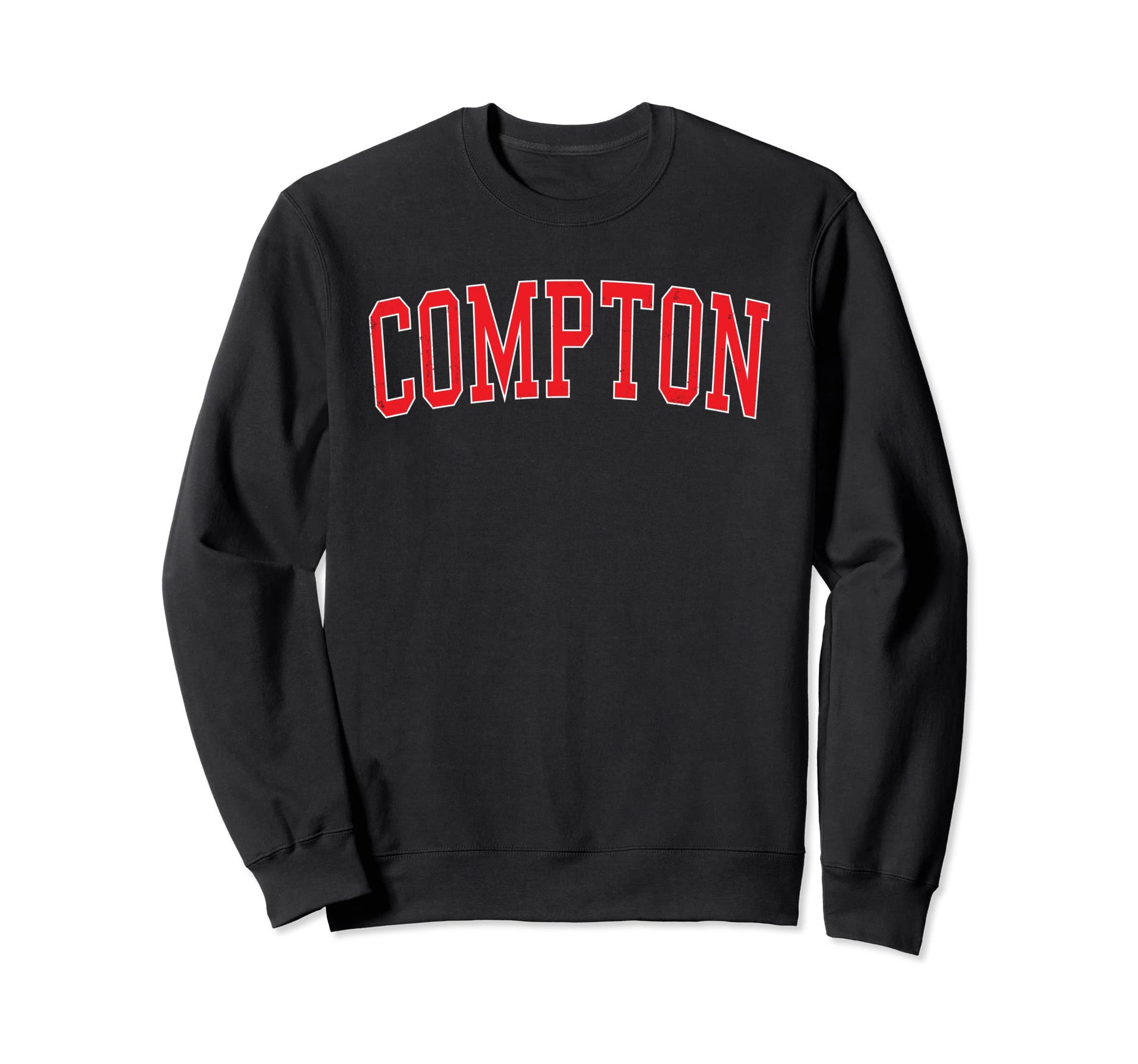 Compton Ca Varsity Red Text Sweatshirt - Trendy Graphic for Adults - T-Shirt, Sweatshirt, Hoodie