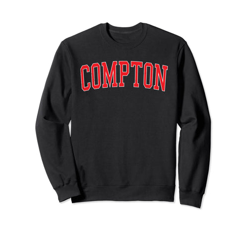 Compton Ca Varsity Red Text Sweatshirt - Trendy Graphic for Adults - T-Shirt, Sweatshirt, Hoodie