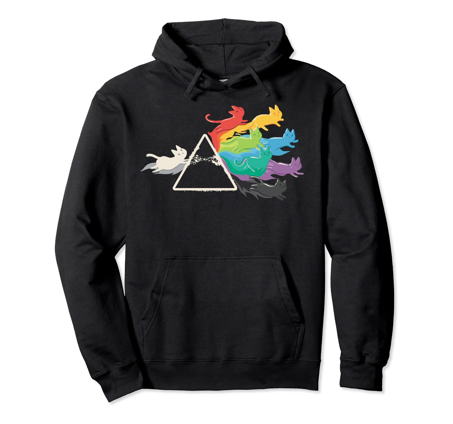Rainbow Cats 70S Rock N Roll Parody Hoodie - Minimalist Print Men Women - T-Shirt, Sweatshirt, Hoodie