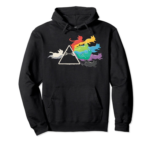 Rainbow Cats 70S Rock N Roll Parody Hoodie - Minimalist Print Men Women - T-Shirt, Sweatshirt, Hoodie