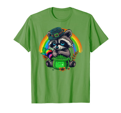 Saint Patricks Day Racoon Kawaii T-Shirt - Novelty Apparel Men Women - T-Shirt, Sweatshirt, Hoodie