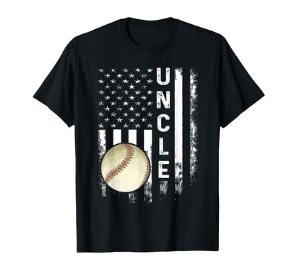 Baseball Uncle America Flag T-Shirt - Fun Novelty Design for Adults - T-Shirt, Sweatshirt, Hoodie