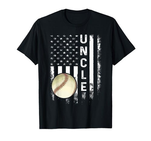 Baseball Uncle America Flag T-Shirt - Fun Novelty Design for Adults - T-Shirt, Sweatshirt, Hoodie