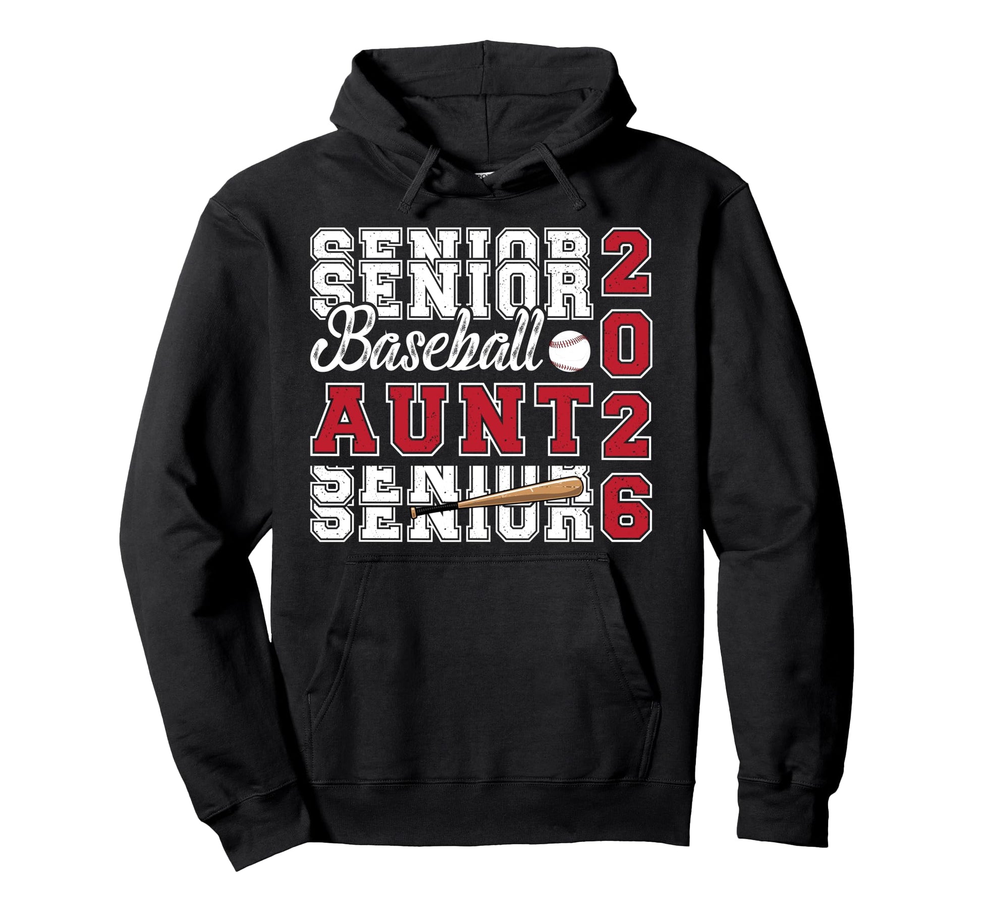 Baseball Senior Aunt Senior Baseball Hoodie - Trendy Graphic Men Women - T-Shirt, Sweatshirt, Hoodie