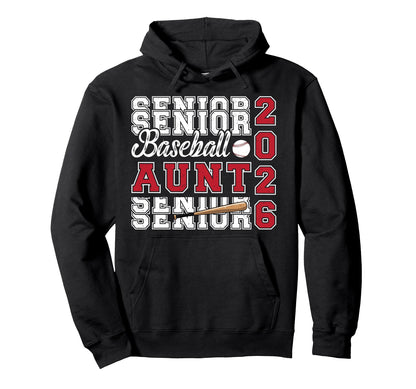 Baseball Senior Aunt Senior Baseball Hoodie - Trendy Graphic Men Women - T-Shirt, Sweatshirt, Hoodie