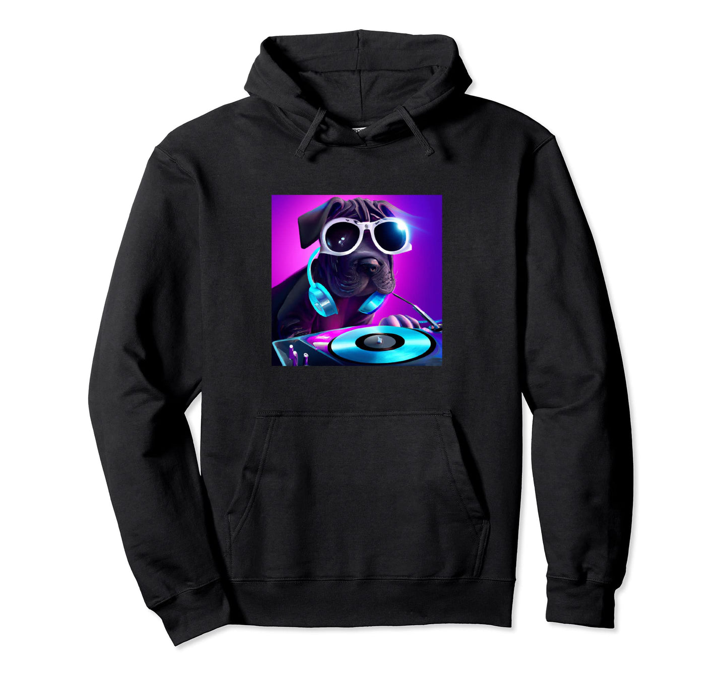 Cane Corso Dj Vaporwave Aesthetic Dog Hoodie - Fun Novelty Design Unisex - T-Shirt, Sweatshirt, Hoodie