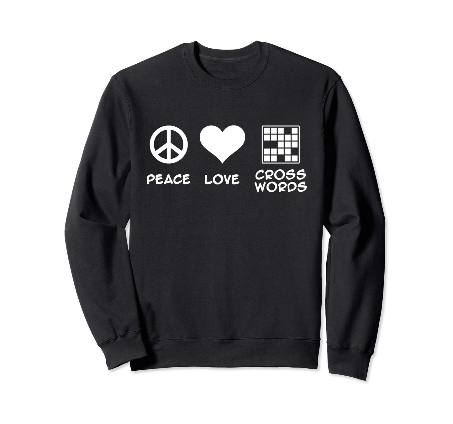 Peace Love Crosswords Sweatshirt - Aesthetic Graphic Unisex - T-Shirt, Sweatshirt, Hoodie
