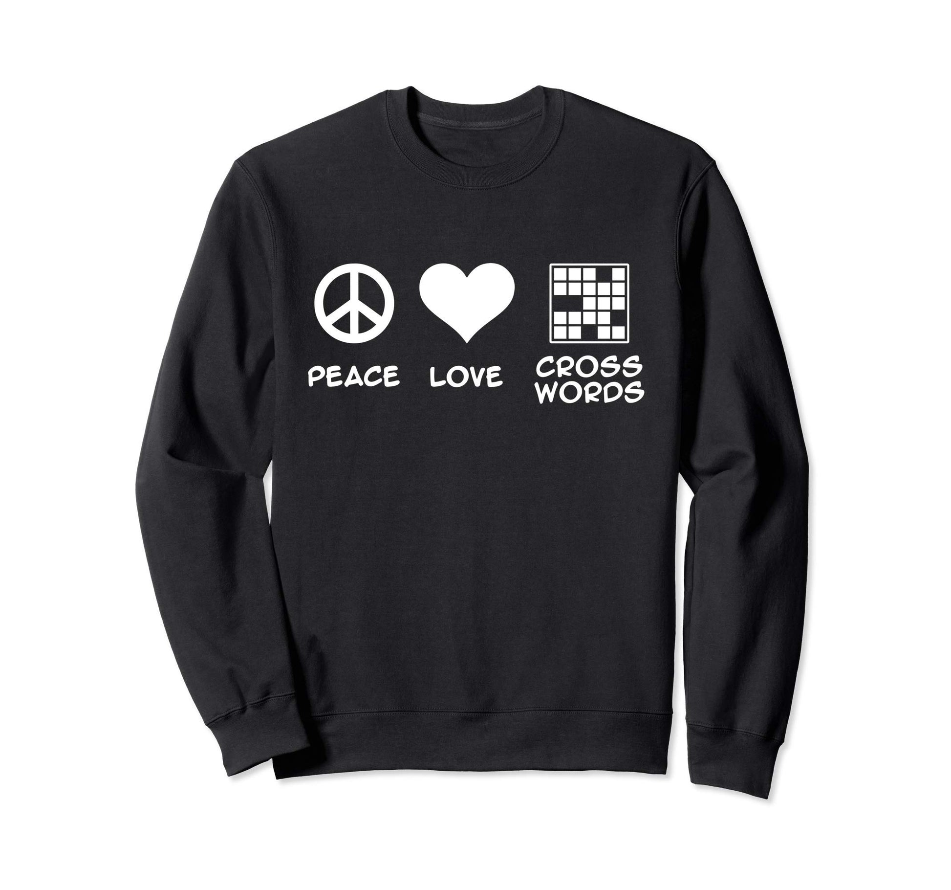 Peace Love Crosswords Sweatshirt - Aesthetic Graphic Unisex - T-Shirt, Sweatshirt, Hoodie