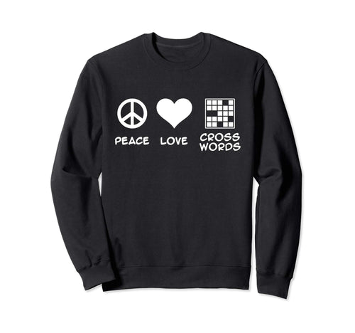 Peace Love Crosswords Sweatshirt - Aesthetic Graphic Unisex - T-Shirt, Sweatshirt, Hoodie