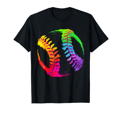 Colorful Baseball Softball Player Fan T-Shirt - Aesthetic Graphic Unisex - T-Shirt, Sweatshirt, Hoodie