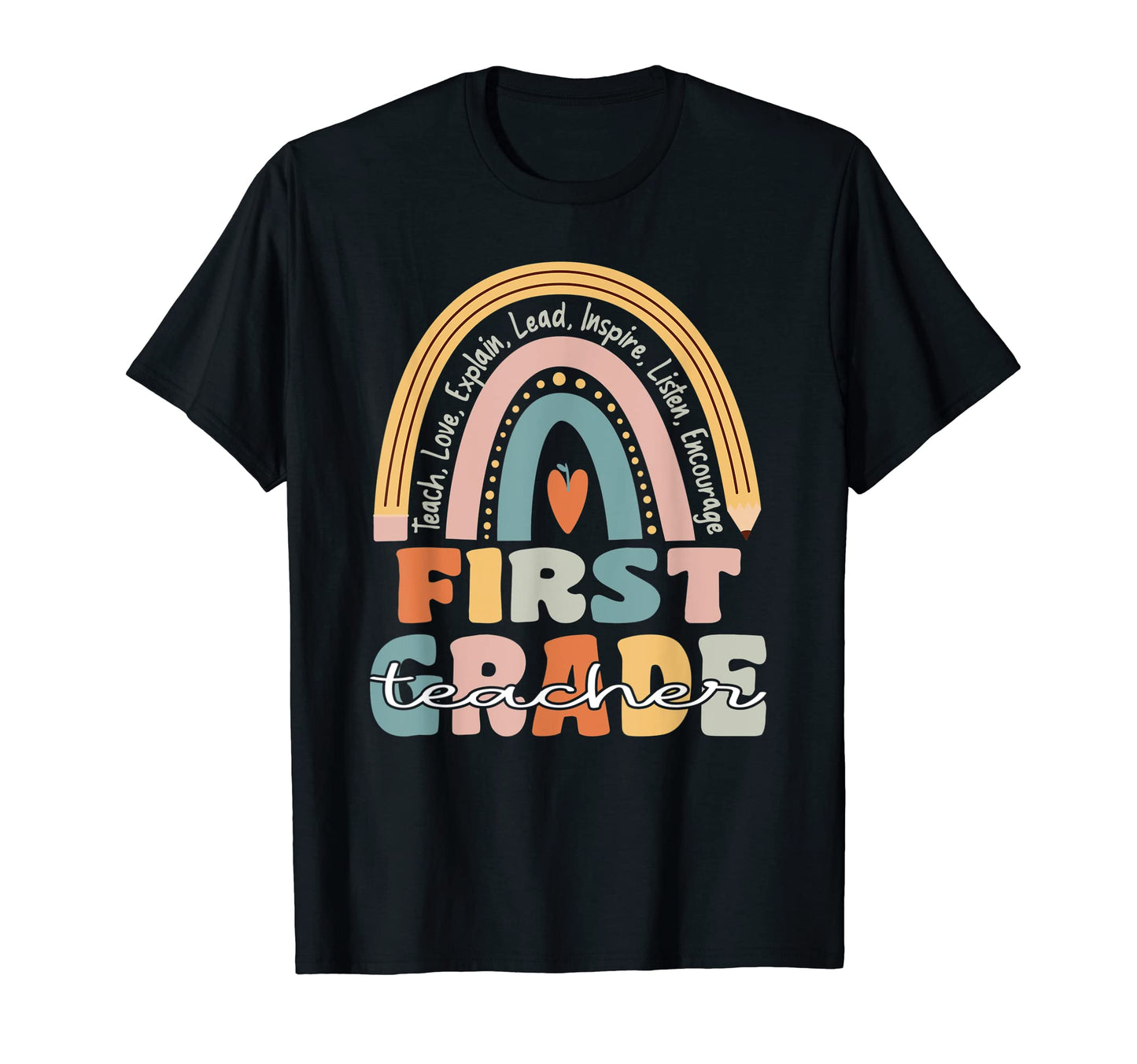 First Grade Teacher Groovy Teacher T-Shirt - Minimalist Print Unisex - T-Shirt, Sweatshirt, Hoodie