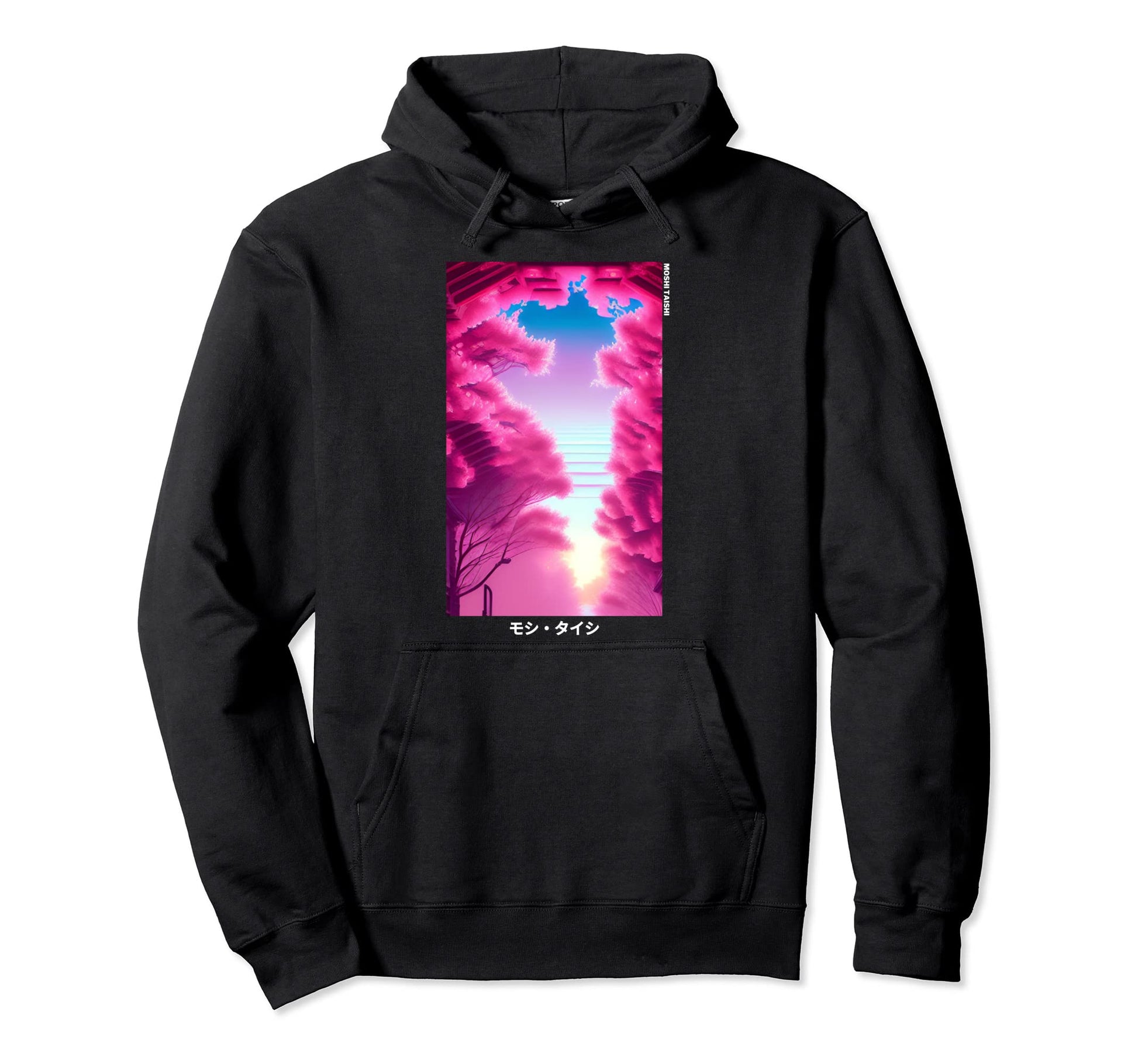 90S Japanese Vaporwave Art Cherry Blossom Hoodie - Graphic Print Men Women - T-Shirt, Sweatshirt, Hoodie