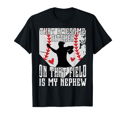 Baseball Pitcher Aunt Proud Baseball T-Shirt - Novelty Apparel Men Women - T-Shirt, Sweatshirt, Hoodie