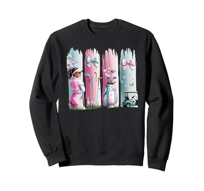 Golf Coquette Bow Golf Ball Mom Sweatshirt - Unique Graphic for Adults - T-Shirt, Sweatshirt, Hoodie