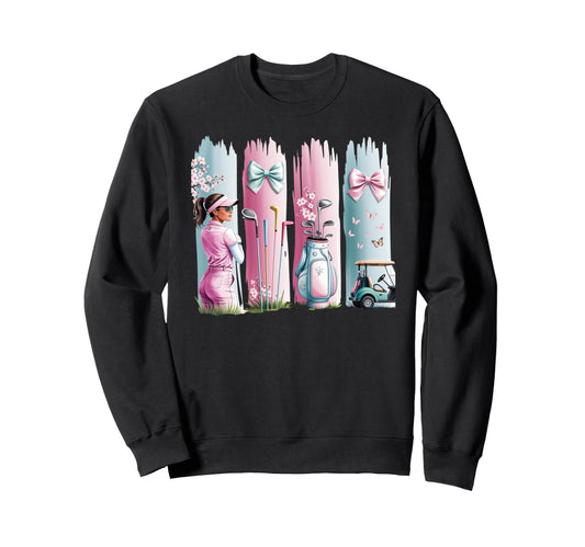Golf Coquette Bow Golf Ball Mom Sweatshirt - Unique Graphic for Adults - T-Shirt, Sweatshirt, Hoodie