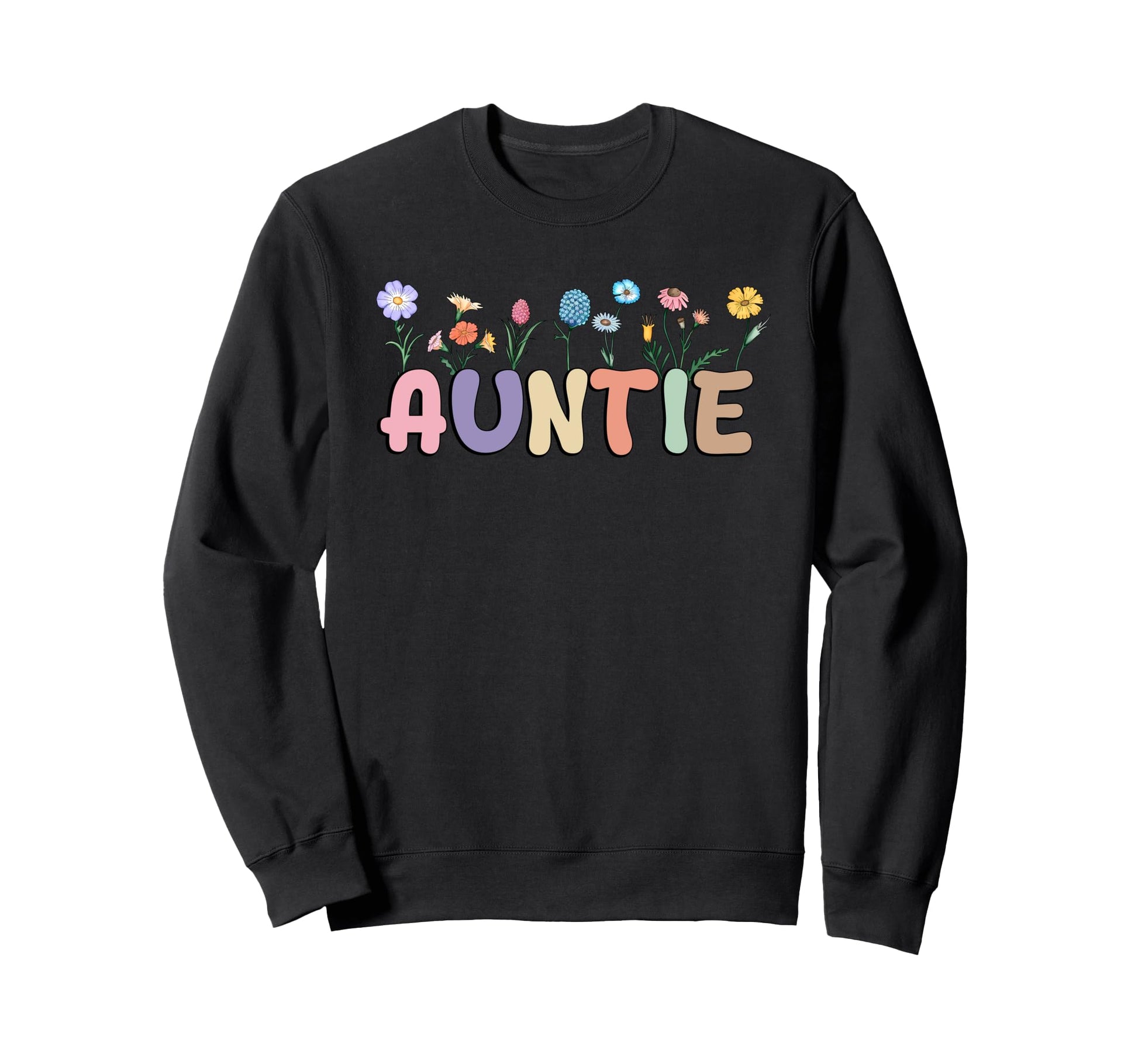 Wildflowers Aunts Auntie Tata Sweatshirt - Minimalist Print for Adults - T-Shirt, Sweatshirt, Hoodie