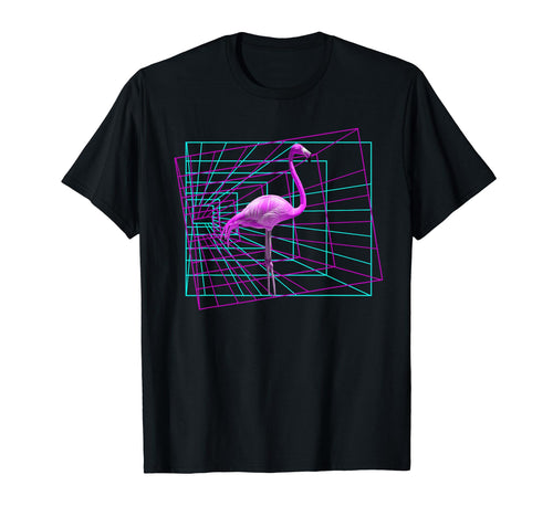 Geometric Flamingo Vaporwave Aesthetic T-Shirt - Unique Graphic for Adults - T-Shirt, Sweatshirt, Hoodie