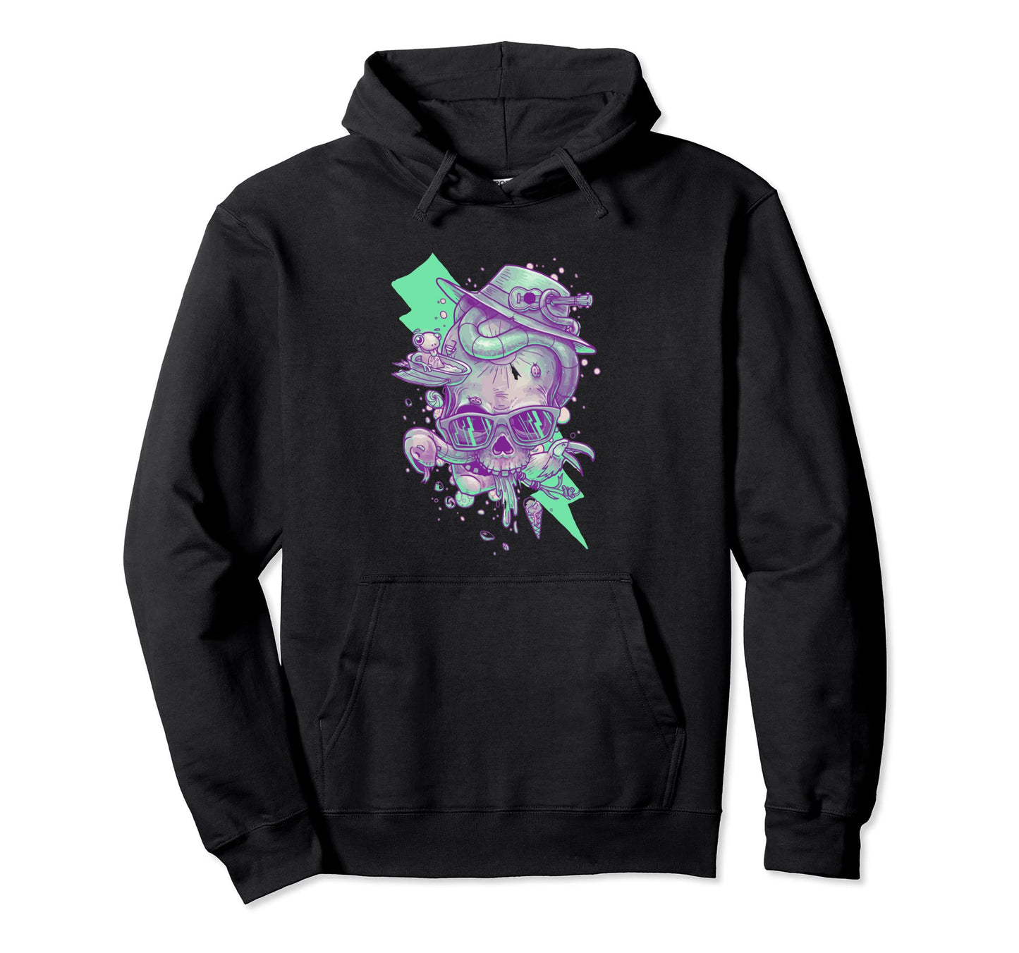 Vaporwave Skull Halloween Aesthetic Art Hoodie - Trendy Graphic Unisex - T-Shirt, Sweatshirt, Hoodie