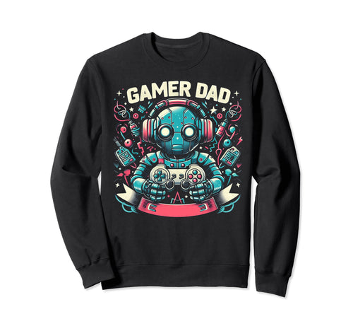 Gamer Dad Game Controller Gaming Sweatshirt - Minimalist Print Men Women - T-Shirt, Sweatshirt, Hoodie