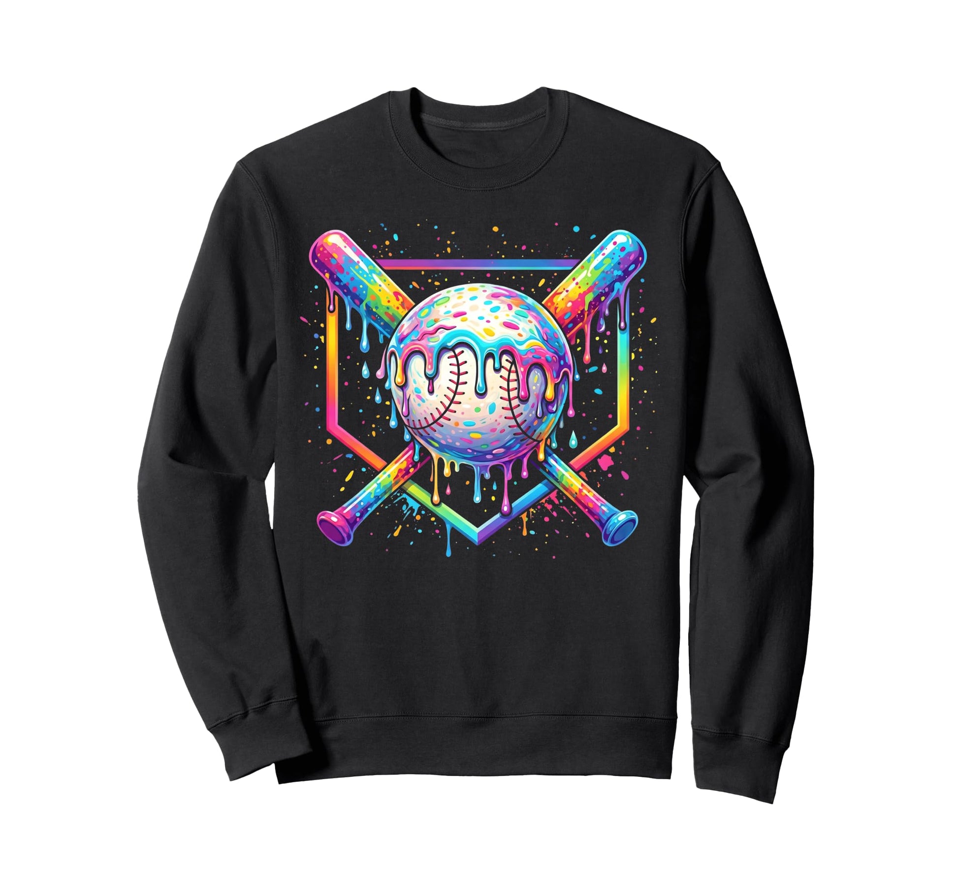 Baseball Drip Ice Cream Drip Baseball Sweatshirt - Trendy Graphic Unisex - T-Shirt, Sweatshirt, Hoodie