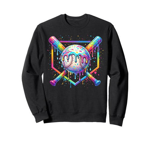 Baseball Drip Ice Cream Drip Baseball Sweatshirt - Trendy Graphic Unisex - T-Shirt, Sweatshirt, Hoodie