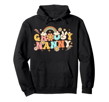 Groovy Nanny Hippie 70S Themed Hoodie - Casual Everyday Wear Unisex - T-Shirt, Sweatshirt, Hoodie