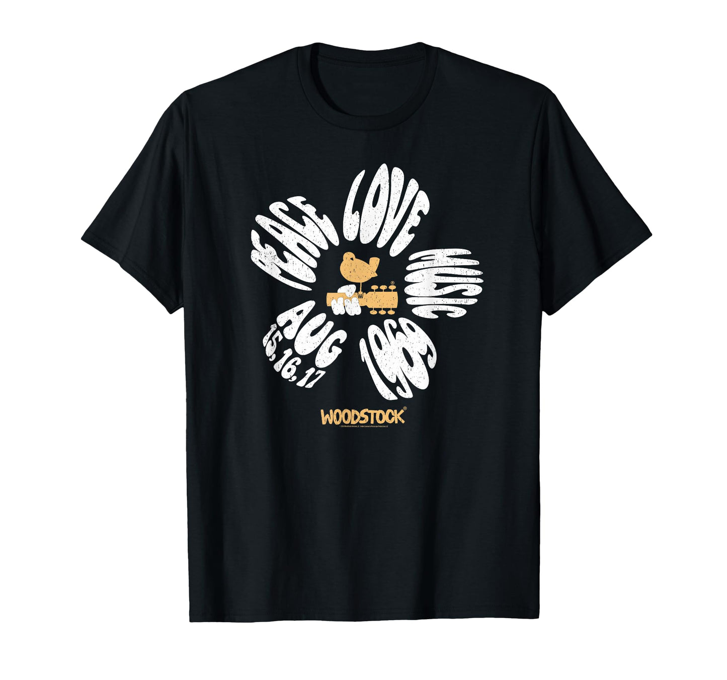 Woodstock Peace Love Music Flower 1969 T-Shirt - Minimalist Print Unisex - T-Shirt, Sweatshirt, Hoodie