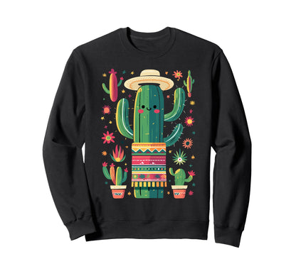 Cactus Serape Succulent Plant Sweatshirt - Aesthetic Graphic for Adults - T-Shirt, Sweatshirt, Hoodie