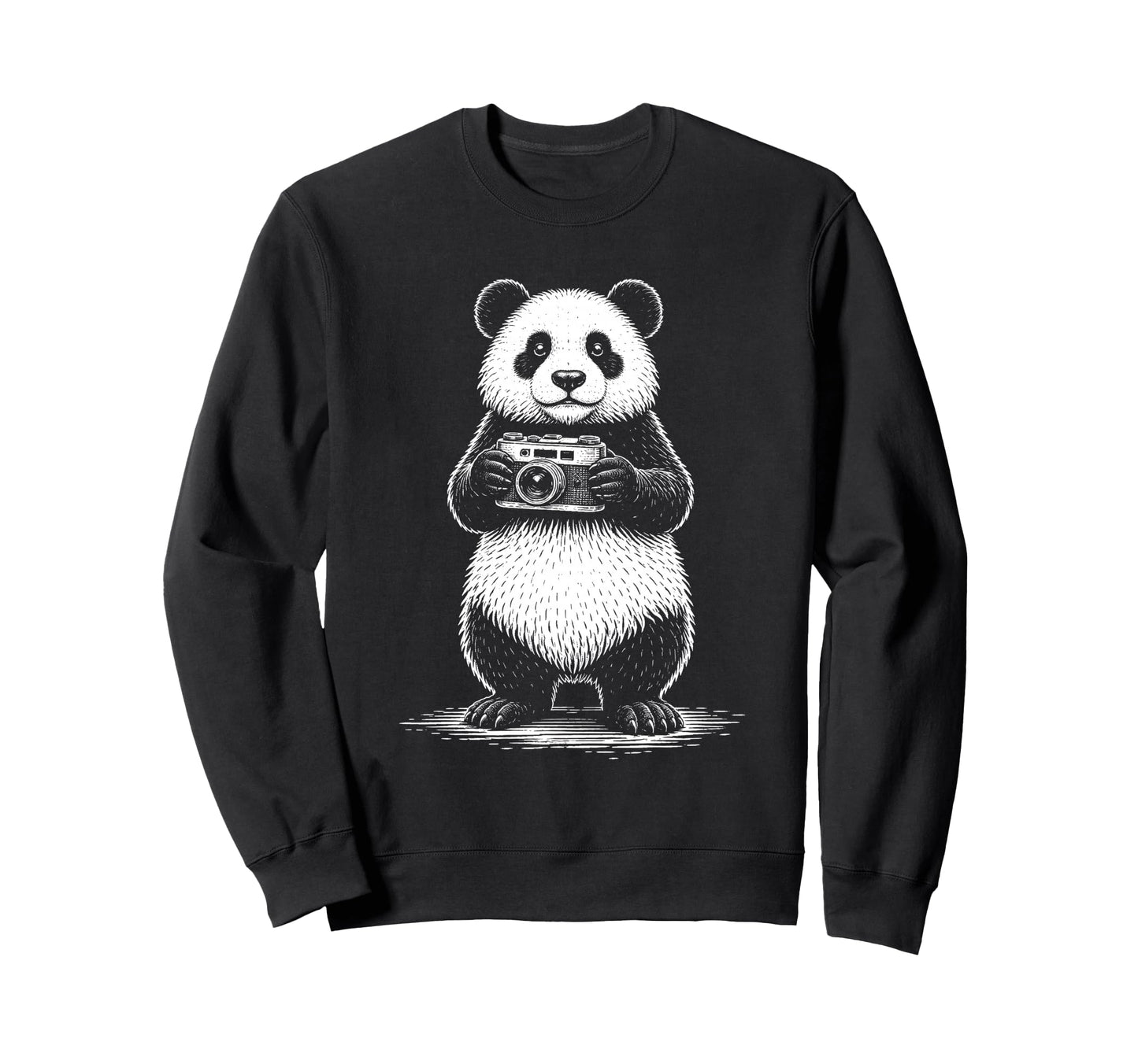 Panda Photographer Camera Sweatshirt - Fun Novelty Design for Adults - T-Shirt, Sweatshirt, Hoodie